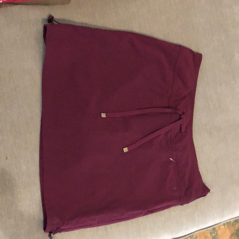 Burgundy nylon skort from Green Tea